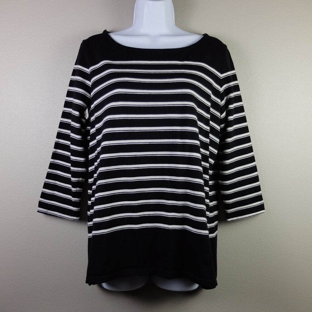 Liz Claiborne Black and White Striped Blouse